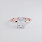 2.00 Carat GIA Certified Emerald Cut Petite Wire Solitaire Lab Grown Diamond Engagement Ring set in 14k Rose Gold