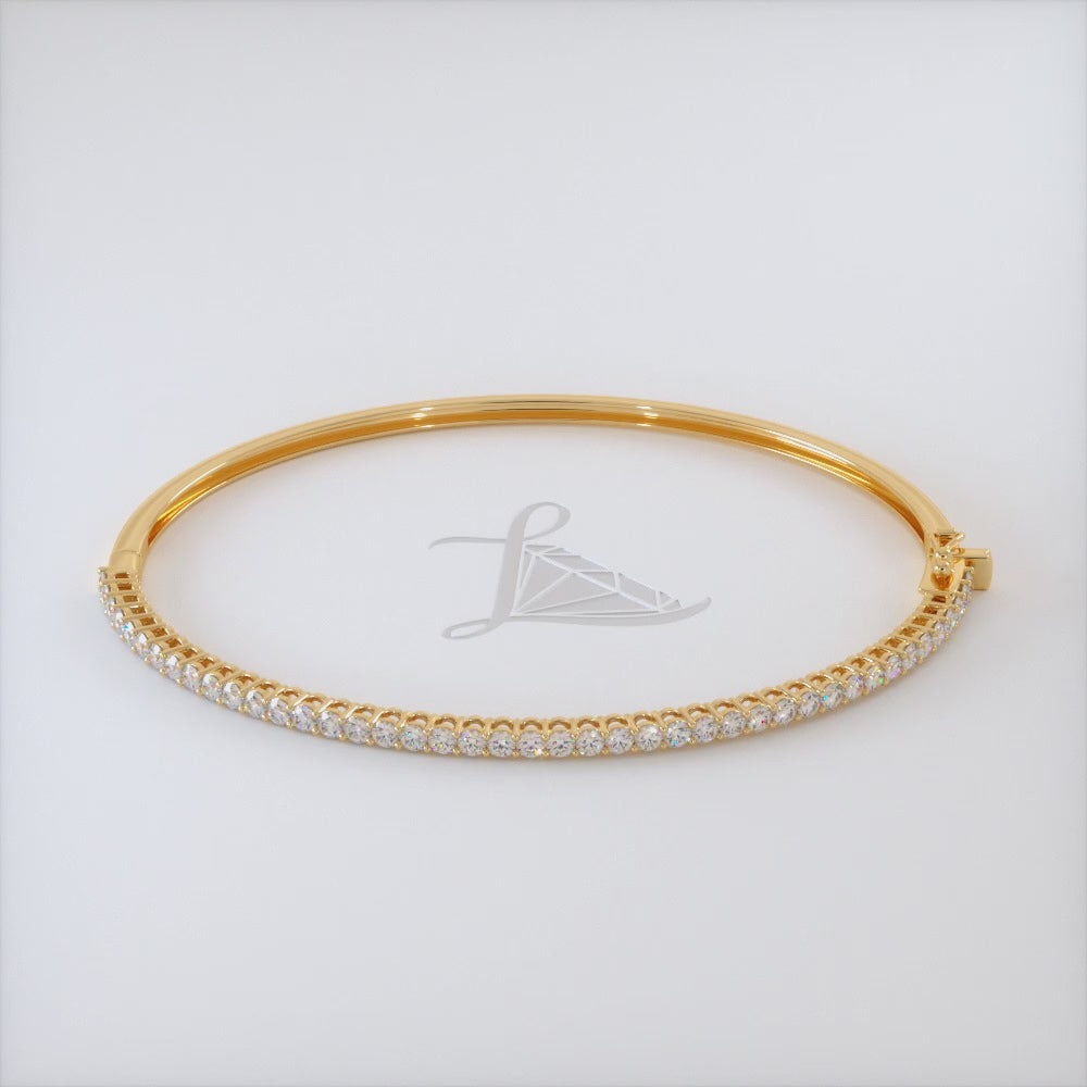 1.25ctw Round Brilliant Diamond Bangle Bracelet set in 14k Yellow Gold