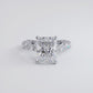 8.32ctw F-VVS2 Radiant Cut Micropavé Lucida Setting Lab Grown Diamond Engagement Ring set in 14k White Gold