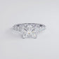 4.24ctw Princess Cut F-VS1 Micropavé & Graduated Side Lab Grown Diamond Engagement Ring set in 14k White Gold