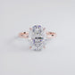 5.03 Carat GIA Certified Oval Cut Petite Wire Solitaire Lab Grown Diamond Engagement Ring set in 14k Rose Gold