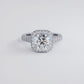 4.03ctw GIA Certified D-VS1 Round Brilliant Halo 3D Micropavé Shank Lab Grown Diamond Engagement Ring 14k White Gold