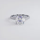 4.08ctw GIA Certified Round Brilliant Under Halo Trio Micropavé Lab Grown Diamond Engagement Ring set in 18k White Gold