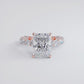 7.41ctw GIA Certified E-VVS2 Radiant Cut Micropavé Lucida Setting Lab Grown Diamond Engagement Ring set in 14k Rose Gold