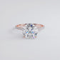 3.61ctw GIA Certified Round Brilliant Under Halo Petite Micropavé Lab Grown Diamond Engagement Ring set in 14k Rose Gold