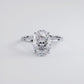 3.37ctw GIA Certified Oval Cut Petite Under Halo Lab Grown Diamond Engagement Ring set in Platinum