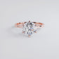 3.00ct GIA Certified F-VS2 Round Brilliant Petite Tapered 6 Prong Solitaire Lab Grown Diamond Engagement Ring set in 14k Rose Gold
