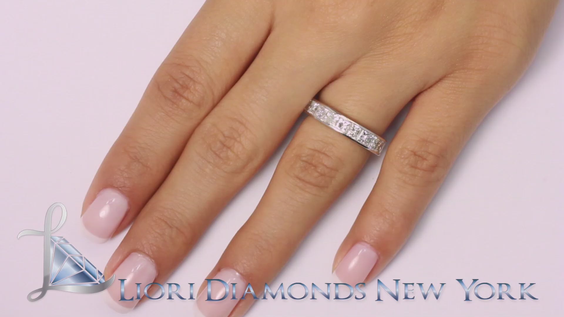 5.00ctw F-VS1 Princess Cut Diamond Eternity Wedding Band Ring 18k White Gold