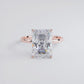 4.23 Carat GIA Certified Radiant Cut Petite Wire Solitaire Lab Grown Diamond Engagement Ring set in 14k Rose Gold