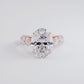 9.50ctw Oval Cut Lucida set Lab Grown Diamond Engagement Ring set in 14k Rose Gold