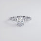 2.42ctw GIA Certified Oval Cut Under Halo Petite Micropavé Lab Grown Diamond Engagement Ring set in 18k White Gold