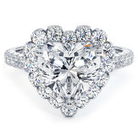 2 Carat Heart Shape Beaded Prong Halo