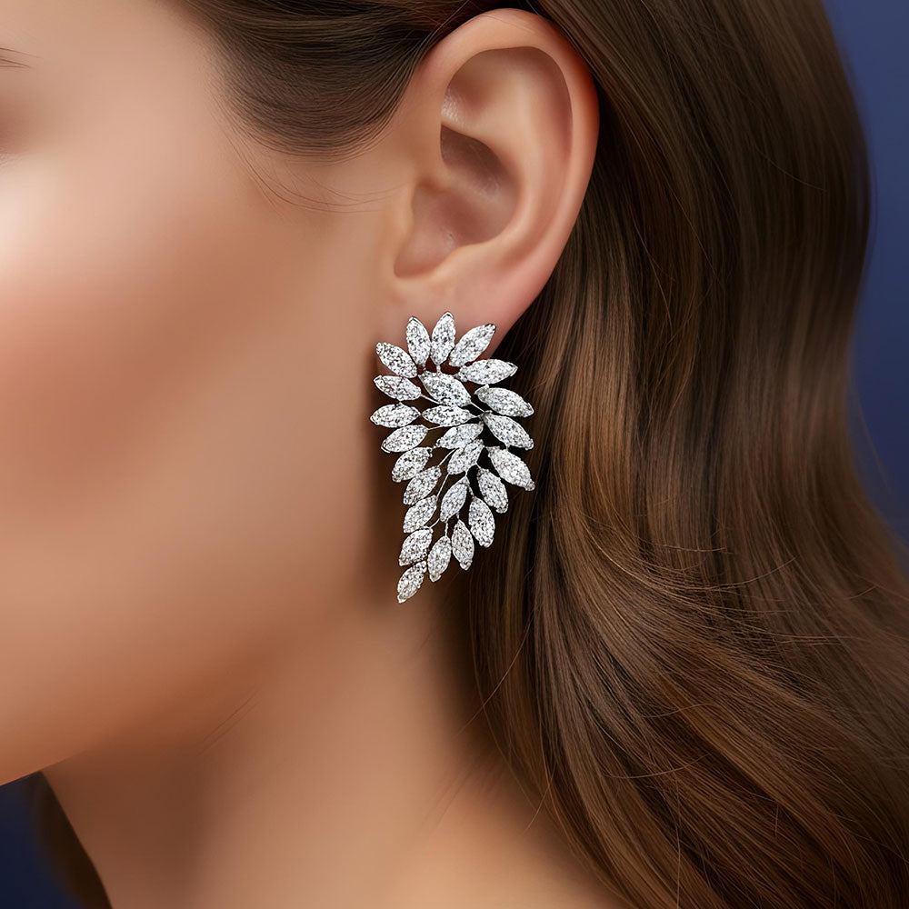 13.30ctw Marquise Cut Diamond Earrings 14k White Gold