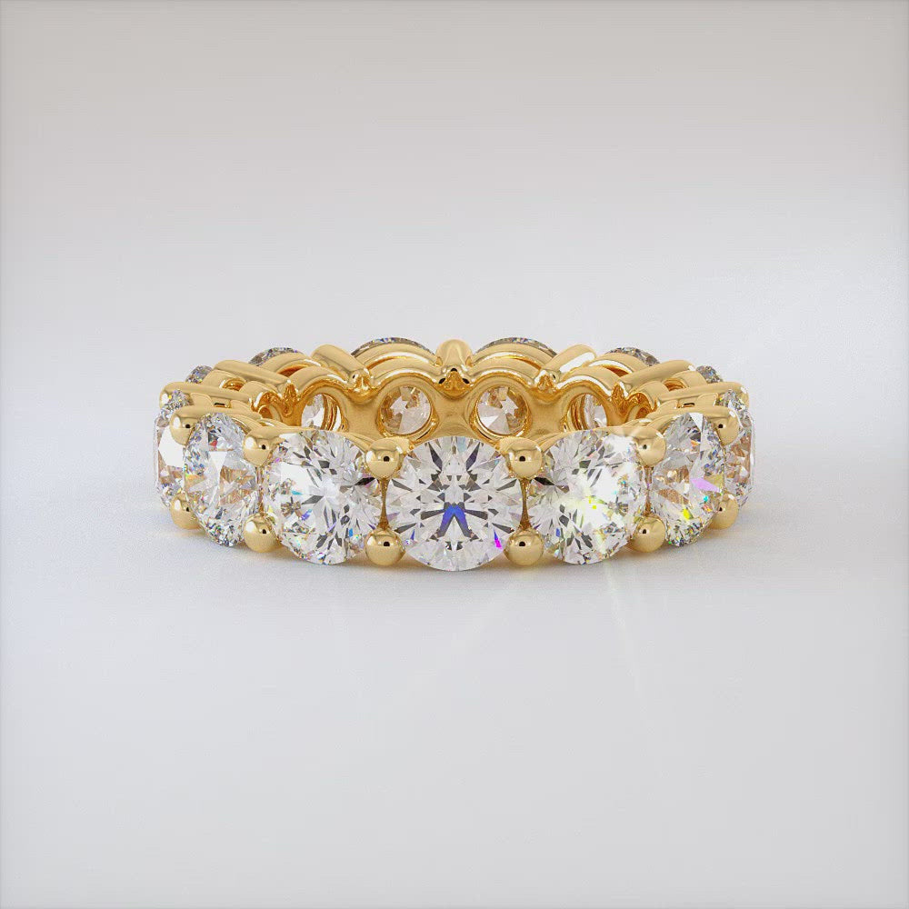 5.20ctw Round Diamond Eternity Wedding Band Anniversary Ring 14k Yellow Gold