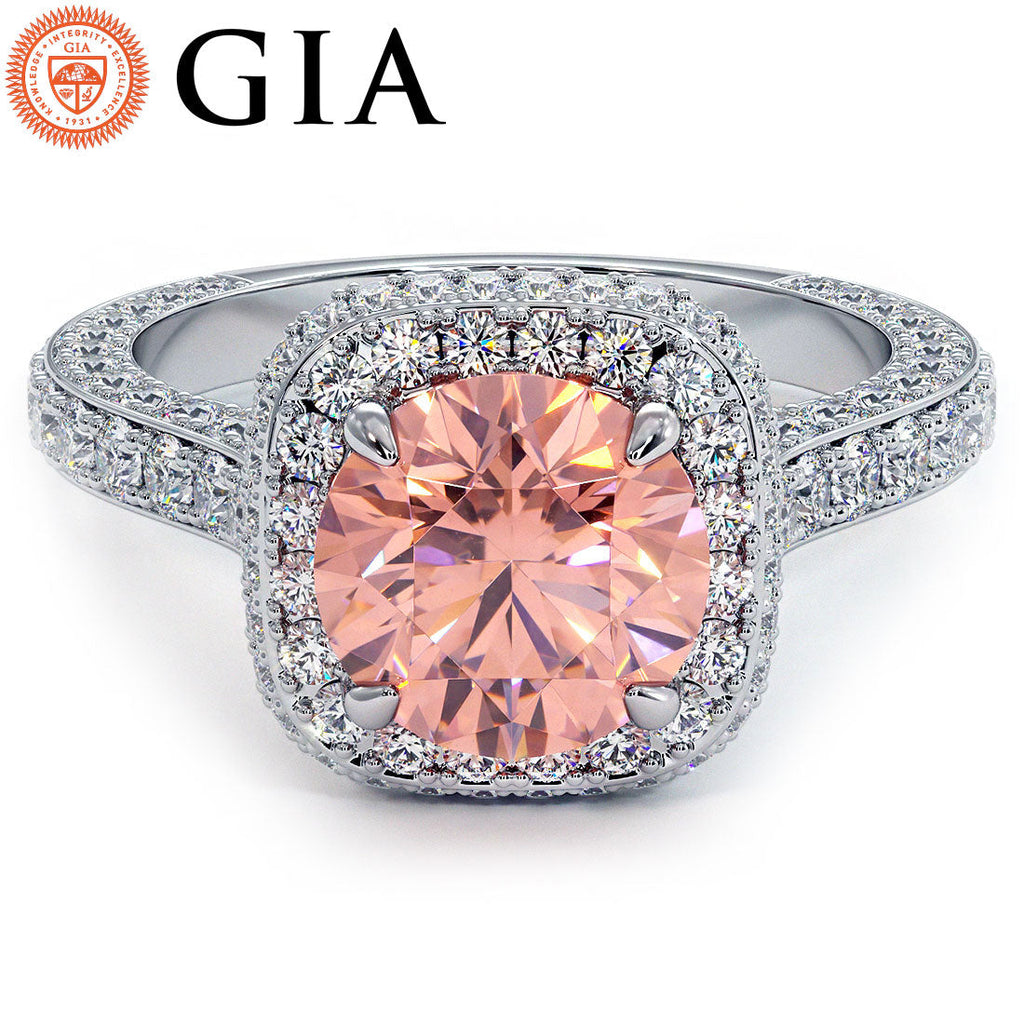 Simon G. Large Halo Pink Diamond Accent Engagement Ring | MR2617 – Ben  Garelick