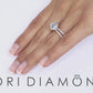 2.06 Carat D-SI1 Natural Round Diamond Engagement Ring 18k White Gold Pave Halo