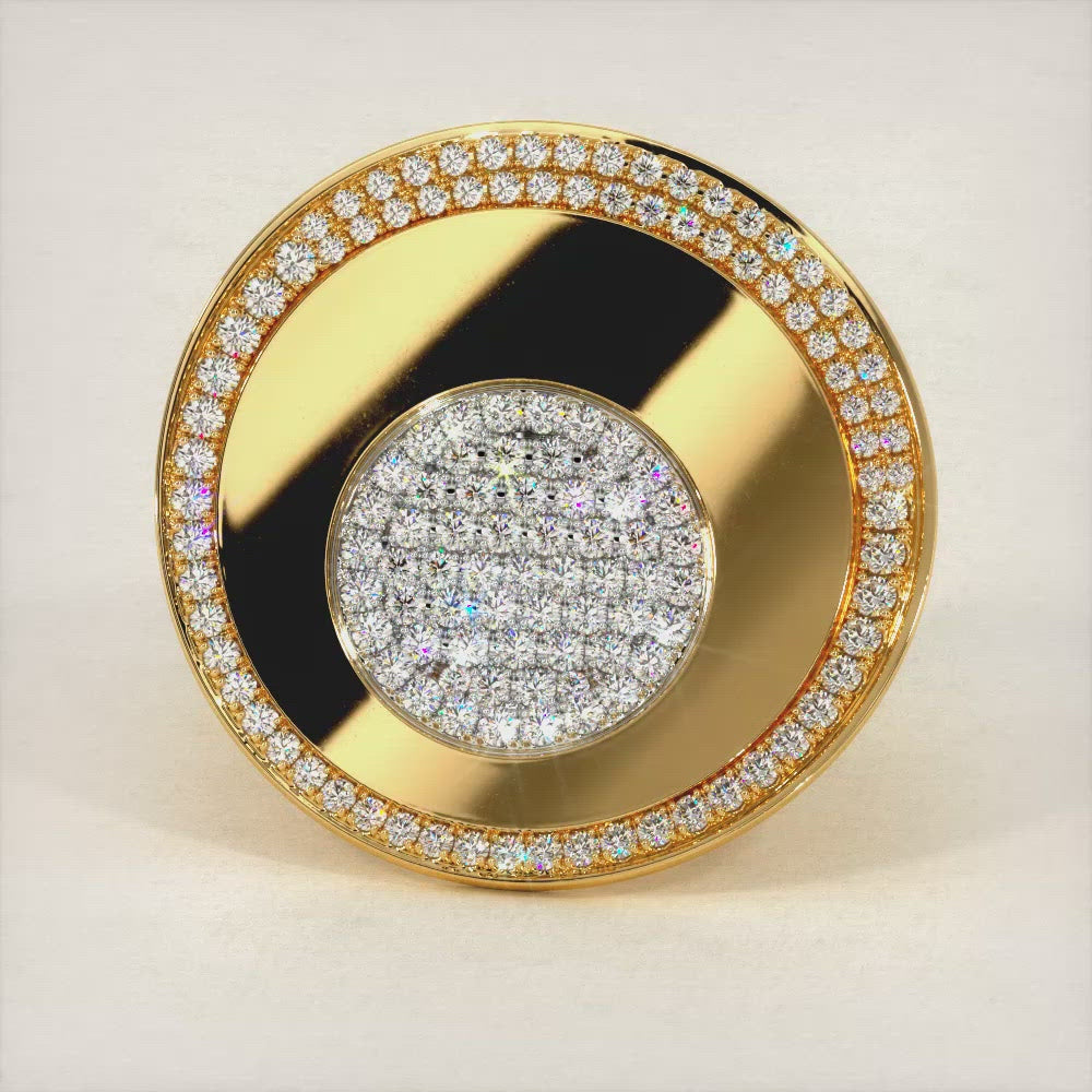 1.25ctw Diamond Circle Cocktail Fashion Ring 14k Yellow Gold
