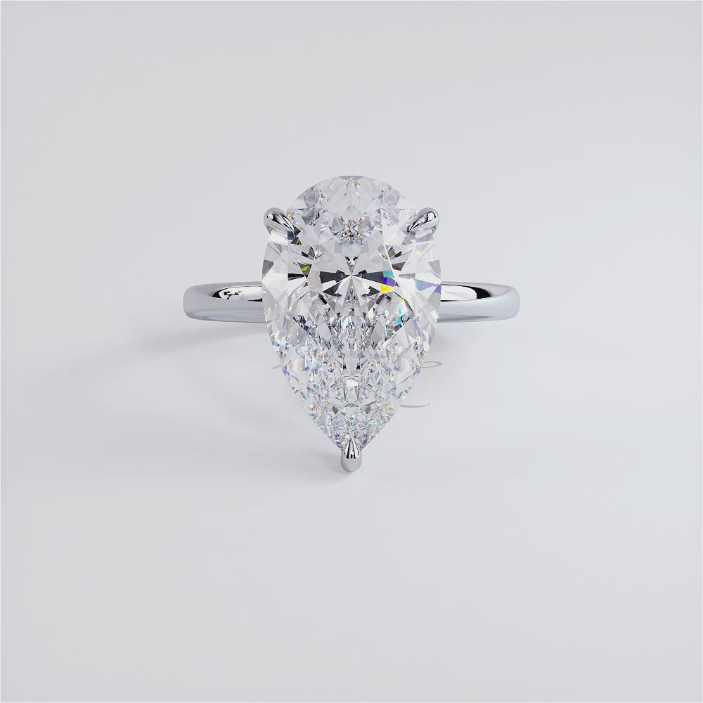 4 Carat Pear Shape Petite Wire Basket Solitaire