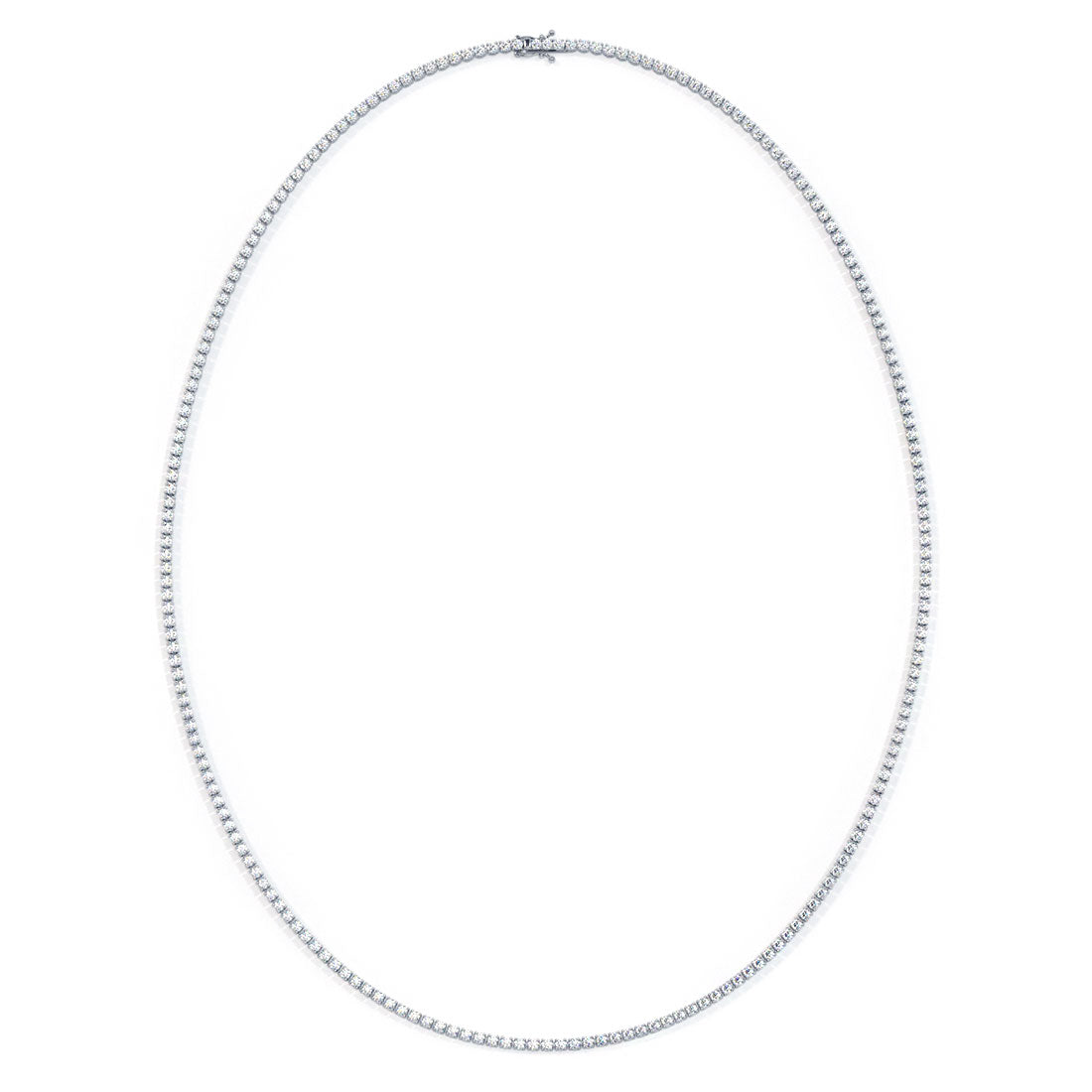 3.10ctw Round Brilliant Straight Diamond Eternity Tennis Necklace Set in 14k White Gold