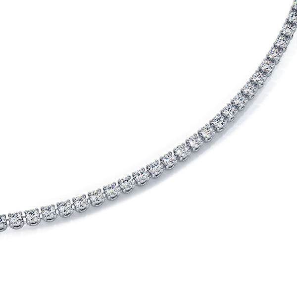 3.10ctw Round Brilliant Straight Diamond Eternity Tennis Necklace Set in 14k White Gold