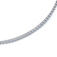 3.10ctw Round Brilliant Straight Diamond Eternity Tennis Necklace Set in 14k White Gold