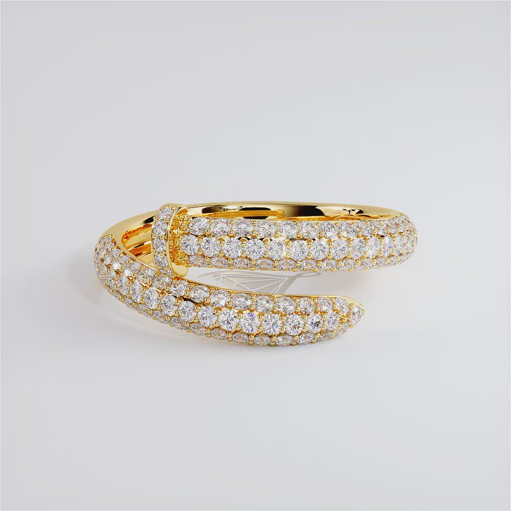1.55ctw Diamond Nail Ring Set In 14k Yellow Gold