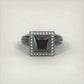 2.76 Carat Princess Cut Natural Black Diamond Engagement Ring 18k Black Gold