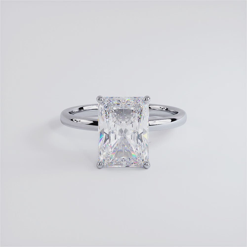 3 Carat Radiant Cut Petite Wire Basket Solitaire