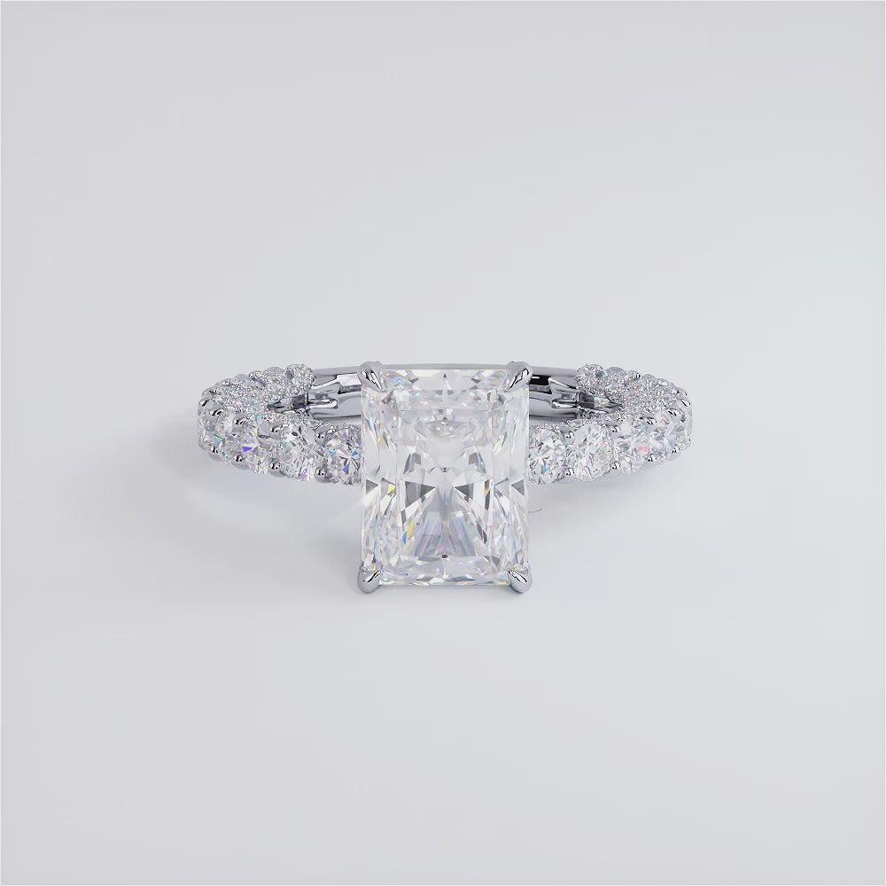 3 Carat Radiant Cut Micropavé Lucida Setting