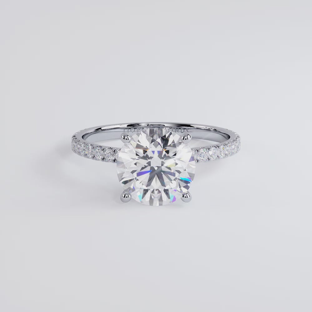 2 Carat Round Brilliant Under Halo Petite Micropavé