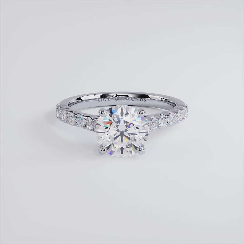 1.5 Carat Round Brilliant Beaded Prong Band
