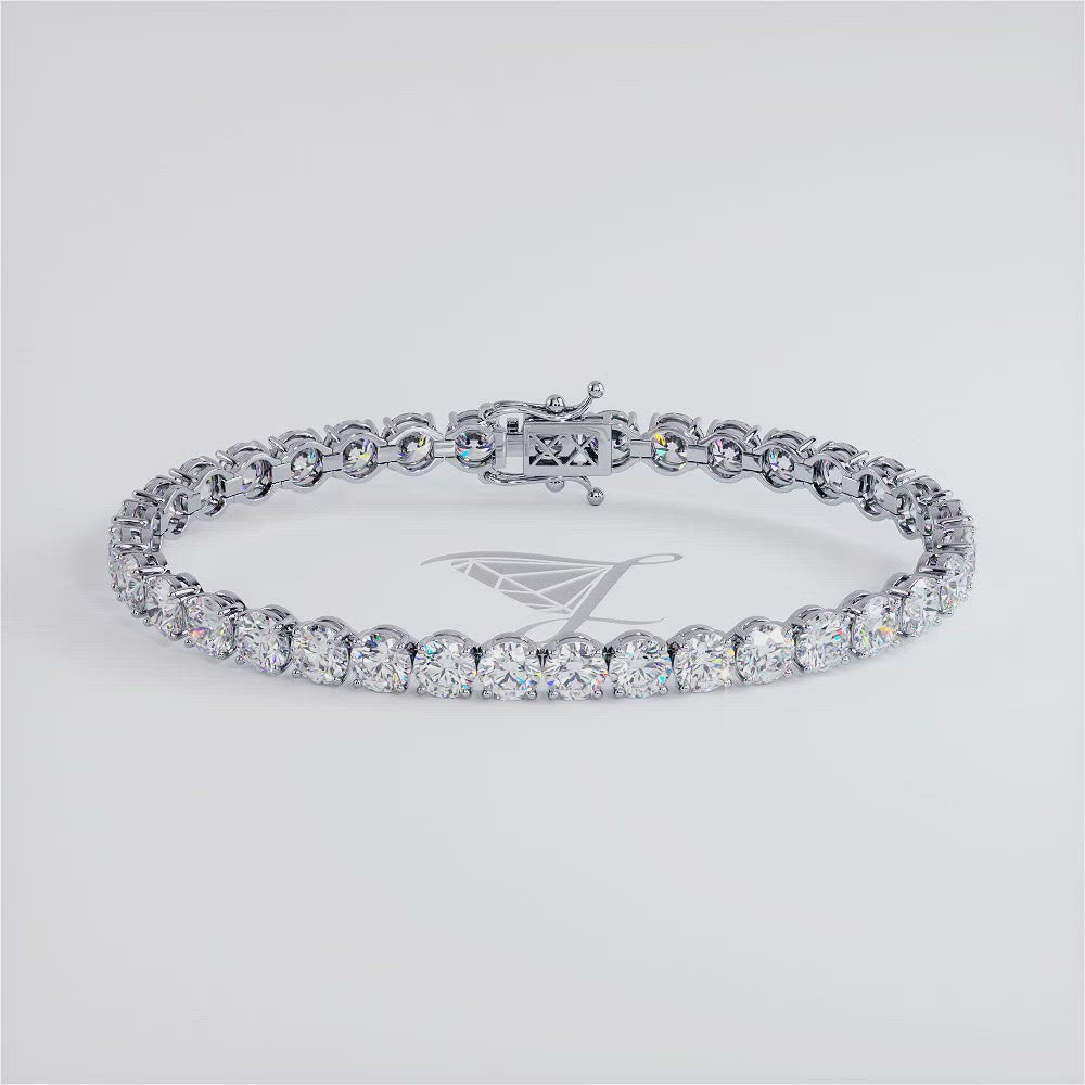 15.00ctw Round Brilliant Diamond Tennis Bracelet set in 14k White Gold