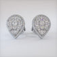 1.54ctw Diamonds Cluster Stud Earrings 14k White Gold