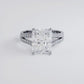 5.00ct Radiant Cut Micropavé Split Shank Diamond Engagement Ring Setting (0.57ctw) in 18k White Gold