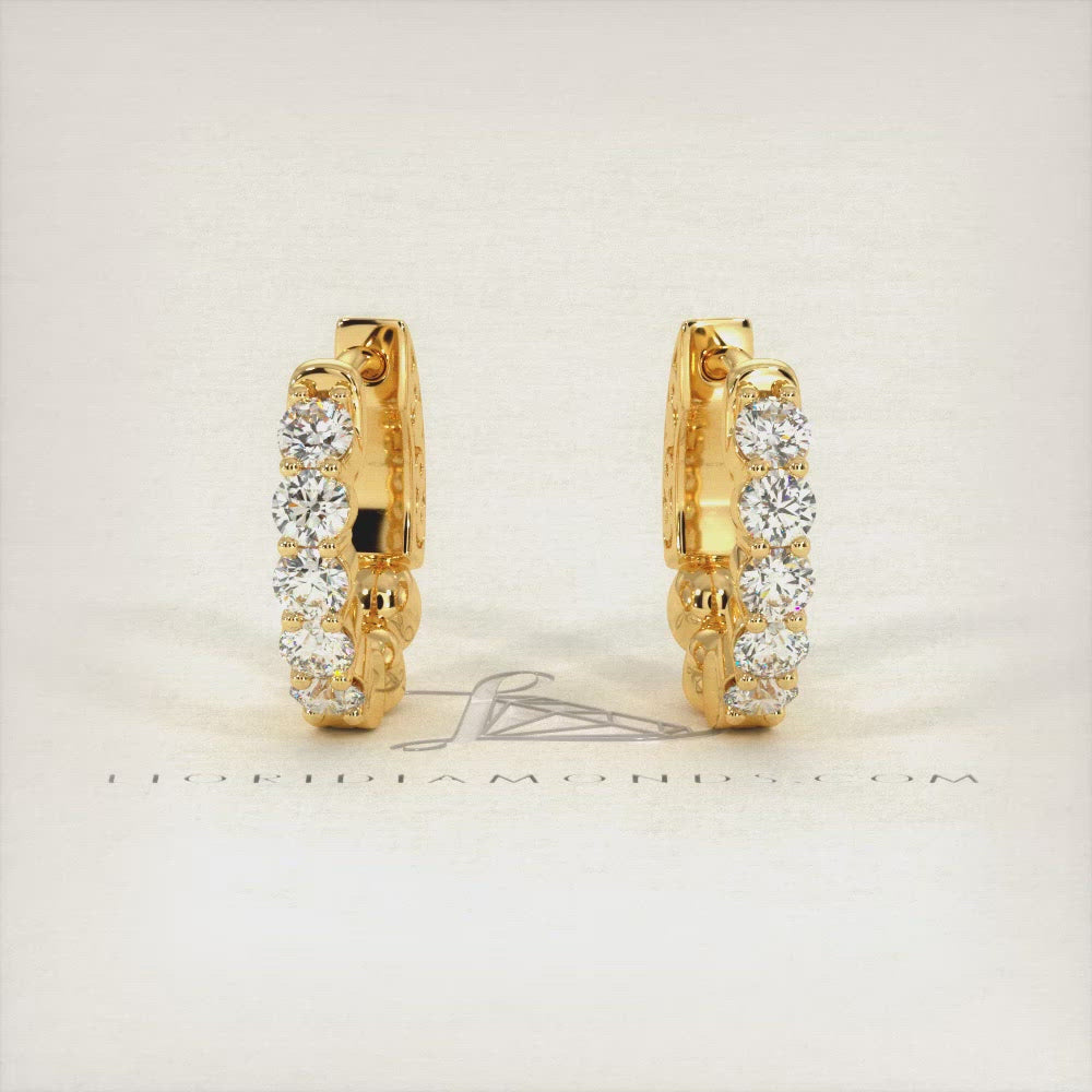 0.50ctw F-VS Ladies Huggie Hoop Earrings 14k Yellow Gold