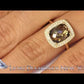LR-008 - 3.30 CTW Natural Smokey Quartz & Diamond Fashion Cocktail Ring 14k Yellow Gold