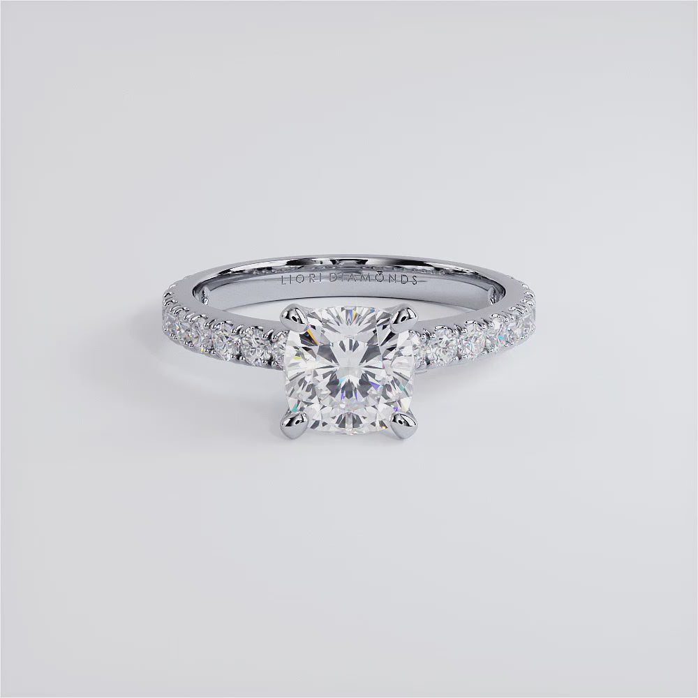 1.5 Carat Cushion Cut Micro Prong Set