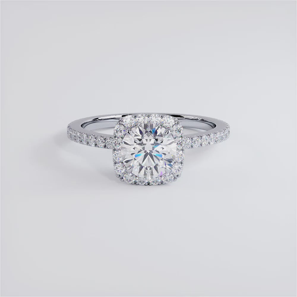 1 Carat Round Brilliant High Set Halo