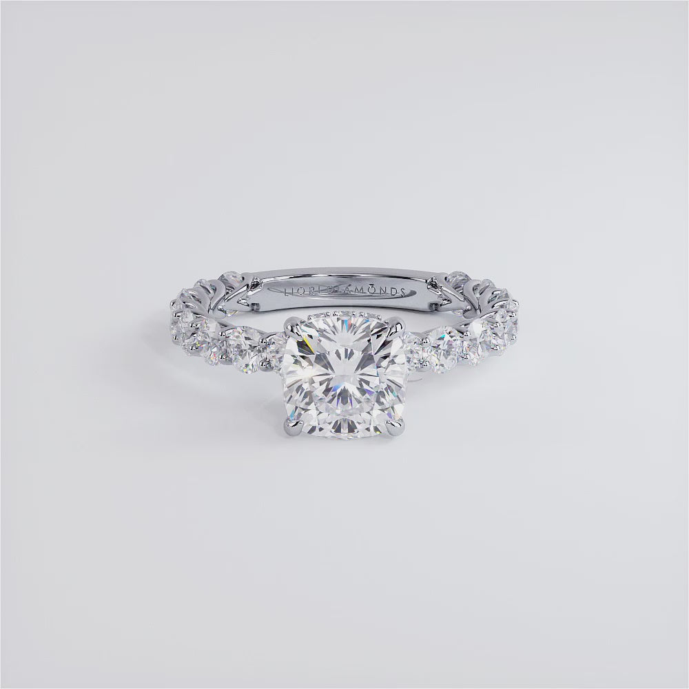 2 Carat Cushion Cut Under Halo Lucida Setting