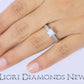 1.63 Carat H-SI1 Certified Princess Cut Diamond Engagement Ring 14k White Gold