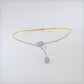 2.50ctw F-VS Pave Pear Shape Diamond Necklace 18k Yellow & White Gold