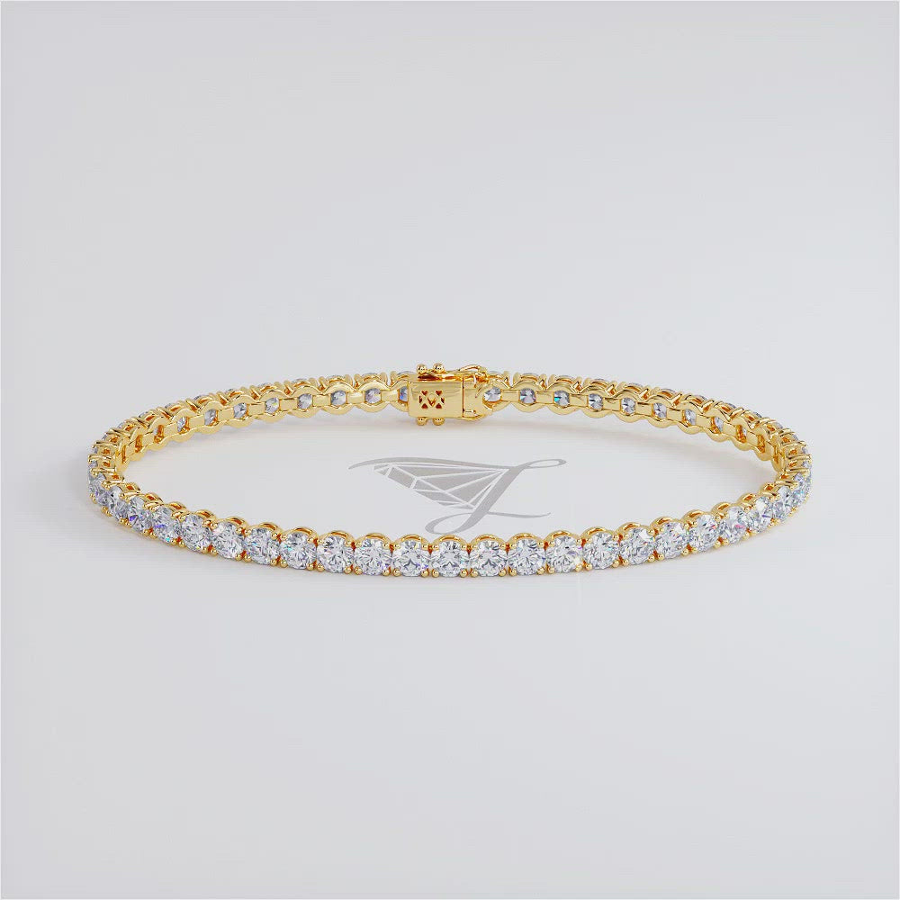 6.50ctw Round Brilliant Diamond Tennis Bracelet set in 14k Yellow Gold