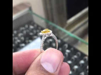 FD-111 - 1.52 Ct. GIA Certified Fancy Yellow Heart Shape Diamond Engagement Ring 18k Gold