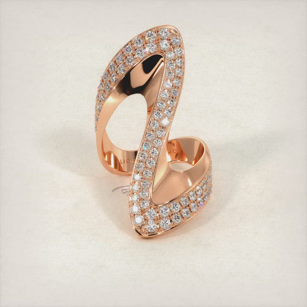 2.25ctw Diamond Cocktail Fashion Ring 14k Rose Gold