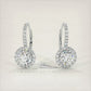 2.53 Carat Round Diamond Leverback Hanging Drop Earrings 18k White Gold