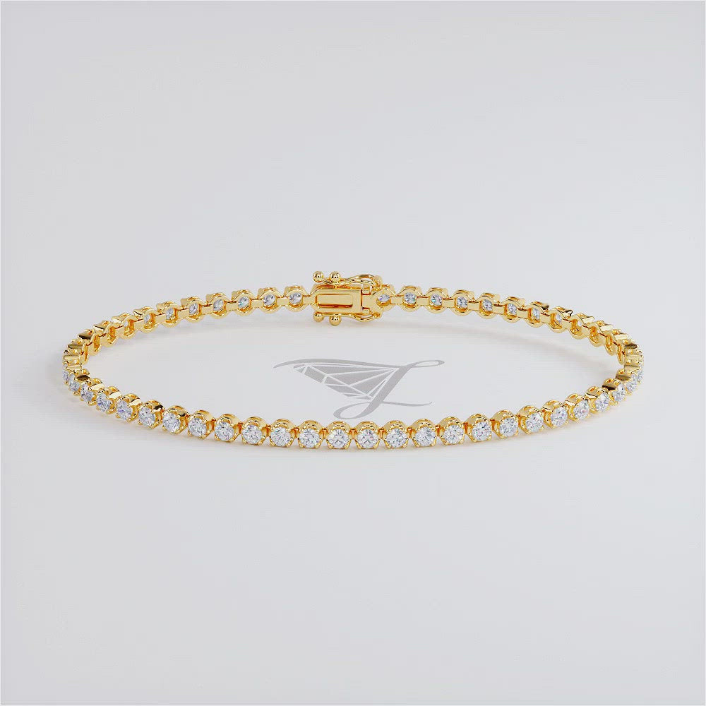 2.50ctw Round Brilliant Buttercup Diamond Tennis Bracelet set in 14k Yellow Gold