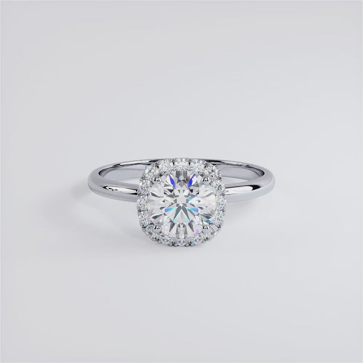 1 Carat Round Brilliant Petite Micropavé Halo