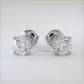 3.00ctw Round Brilliant Diamond Studs Earrings Basket Set in 14k White Gold