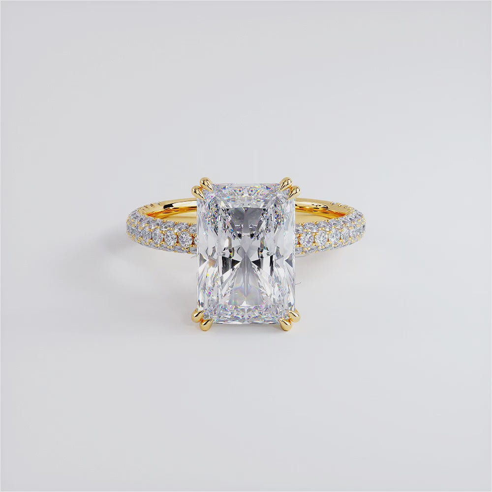 4 Carat Radiant Cut Trio Micropavé