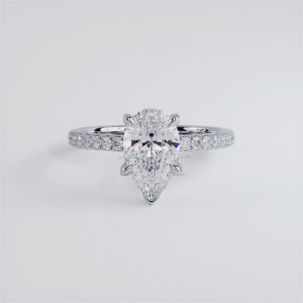 2 Carat Pear Shape Petite Micropavé